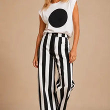 Load image into Gallery viewer, J.nna -Candy Stripe Wide-Leg Barrel Pants PREODER SHIP 10/15
