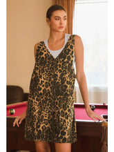 Load image into Gallery viewer, Plus Washed Leopard Printed Overall Mini Dress
