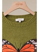 Load image into Gallery viewer, Embroidered Butterfly Crewneck Sweater
