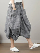 Load image into Gallery viewer, HCB - High Waisted Irregularity Elasticity Plaid Pleated Pockets Skirts
