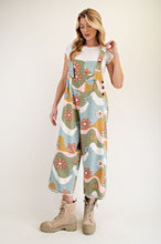Load image into Gallery viewer, Easel - Flower Print Washed Twill Overalls
