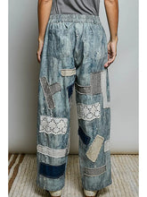 Load image into Gallery viewer, POL - Vintage Washed Mixed Patchwork Wide Leg Artisan Pants
