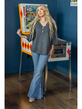 Load image into Gallery viewer, Button Down Two Tone Thermal Top
