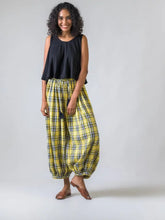 Load image into Gallery viewer, HCB - Hamilton Pants, Cotton Checkered-Print Pants Yellow
