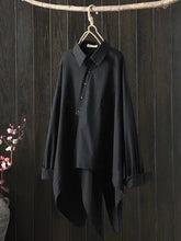Load image into Gallery viewer, HCB - Urban Loose Long Sleeves Irregular Blouse BLACK
