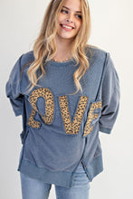 Load image into Gallery viewer, EASEL - LOVE PATCH FRONT WASHED TERRY PULLOVER

