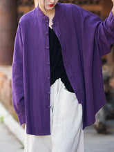 Load image into Gallery viewer, HCB - Batwing Sleeves Loose Buttons Pleated Collar Blouses
