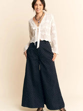 Load image into Gallery viewer, Davi &amp; Dani - Navy Dot Washed Bottom Pants
