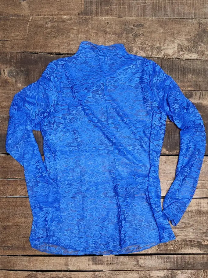 Jaded Gypsy - Trellis Vines Lace Top - Royal