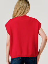 Load image into Gallery viewer, Pixi + Ivy - Red Maeve Button Down Sweater Vest Cardigan Top
