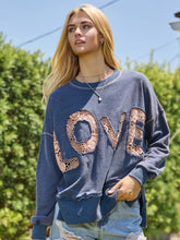 Load image into Gallery viewer, Plus Acid Washed Lace Love Logo Sweatshirt
