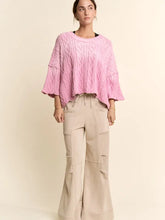 Load image into Gallery viewer, Davi &amp; Dani - Long Sleeve Sweater Cable Knit Pattern Lilac
