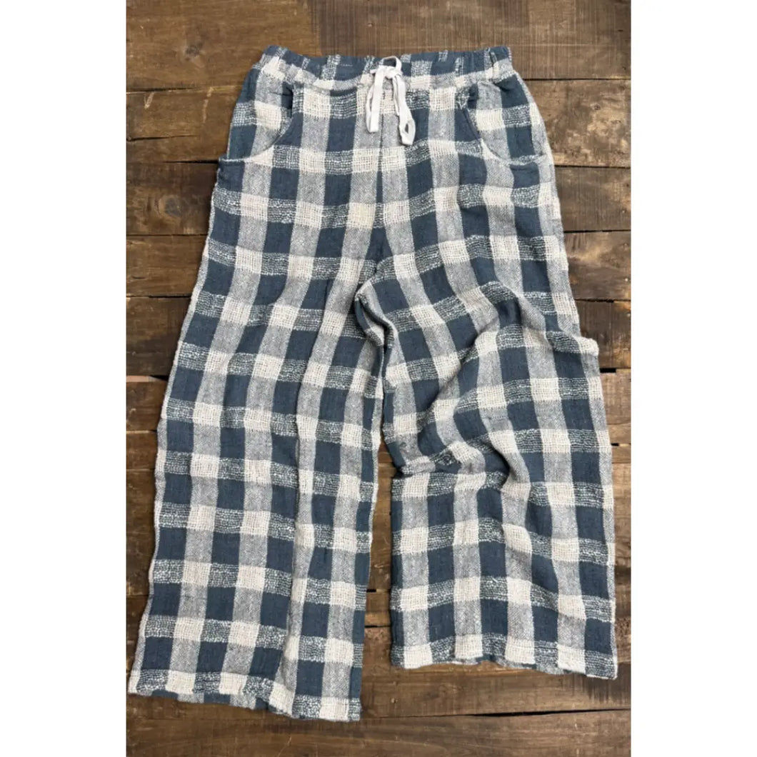 Jaded Gypsy - Weaving About Pants - Navy Gingham