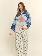 Load image into Gallery viewer, Dani &amp; Davi - Scenic Mountain Landscape Half-Zip Sweater
