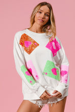 Load image into Gallery viewer, BiBi - Sequin Heart Ace Cards Embroidery Pullover
