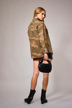 Load image into Gallery viewer, Blue B - Mix Media Camo Leopard Snap Jacket
