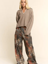 Load image into Gallery viewer, Davi &amp; Dani -   Mocha Granny V Neck  Sweater Top
