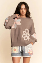 Load image into Gallery viewer, Davi &amp; Dani - Multi Floral Patchwork Long Sleeve Sweater Top
