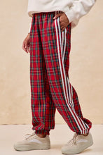 Load image into Gallery viewer, Bibi - SIDE LINES CHRISTMAS PLAID TRACK PANTS AntiSnag Zippers
