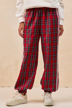 Load image into Gallery viewer, Bibi - SIDE LINES CHRISTMAS PLAID TRACK PANTS AntiSnag Zippers
