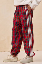 Load image into Gallery viewer, Bibi - SIDE LINES CHRISTMAS PLAID TRACK PANTS AntiSnag Zippers
