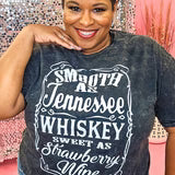 Smooth as Tennessee Whiskey Mineral Washed Black Graphic Shirt
