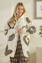 Load image into Gallery viewer, Oli &amp; Hali - WASHED PLAID HEART PATCHWORK BUTTONDOWN SHIRT - Cream
