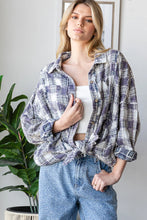 Load image into Gallery viewer, Oli &amp; Hali - WASHED PLAID MIXED BUTTON DOWN SHIRT TOP
