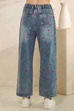 Load image into Gallery viewer, Oli &amp; Hali - WASHED HEART EMBROIDERED BOYFRIEND JEANS
