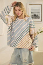 Load image into Gallery viewer, Oli &amp; Hali - WASHED STRIPES DETAIL RAW EDGE PULLOVER
