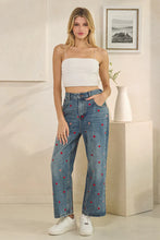 Load image into Gallery viewer, Oli &amp; Hali - WASHED HEART EMBROIDERED BOYFRIEND JEANS
