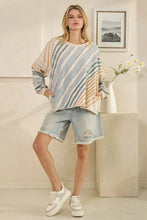 Load image into Gallery viewer, Oli &amp; Hali - WASHED STRIPES DETAIL RAW EDGE PULLOVER
