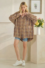 Load image into Gallery viewer, Oli &amp; Hali - WASHED BUTTON DOWN LONG SLEEVE PLAID SHIRT - BROWN COMBO
