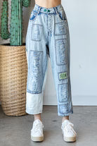 Load image into Gallery viewer, Oli &amp; Hali - WASHED DISTRESSED PATCHWROK DENIM JEANS
