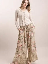 Load image into Gallery viewer, Bluevelvet - Wide Leg Floral Lace Trimmed Pants
