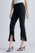 Load image into Gallery viewer, Cello High Rise Crop Flare with Fringe Hem

