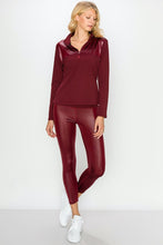 Load image into Gallery viewer, Glossy Accent Half Zip Pullover and Legging Set

