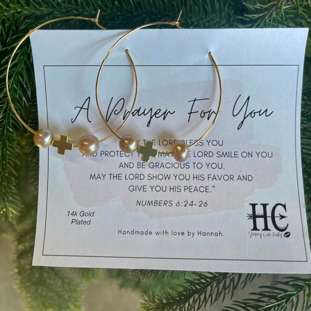 A Prayer For You Pearl Earrings