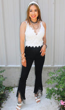 Load image into Gallery viewer, Blue B Rhinestone Fringe Denim Pants
