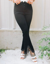 Load image into Gallery viewer, Blue B Rhinestone Fringe Denim Pants
