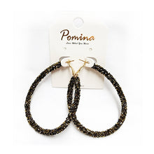 Load image into Gallery viewer, Teardrop Hoop Rhinestone Earrings - Post
