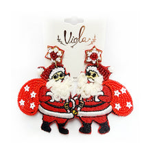 Load image into Gallery viewer, Assorted Hand Beaded Christmas Earrings - Post
