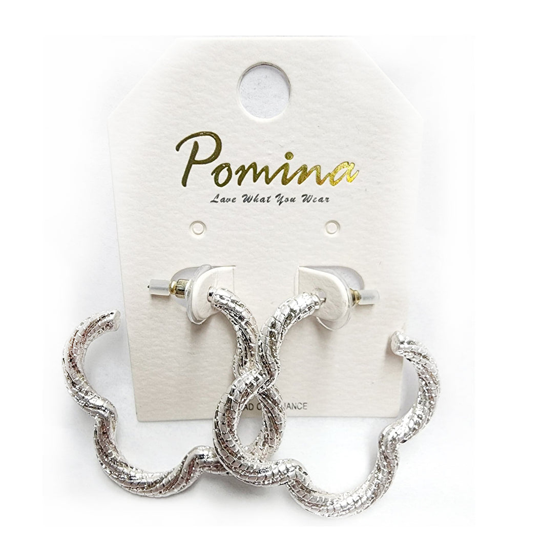 Pomina Floral Shape Braided Rope Earrings - Post