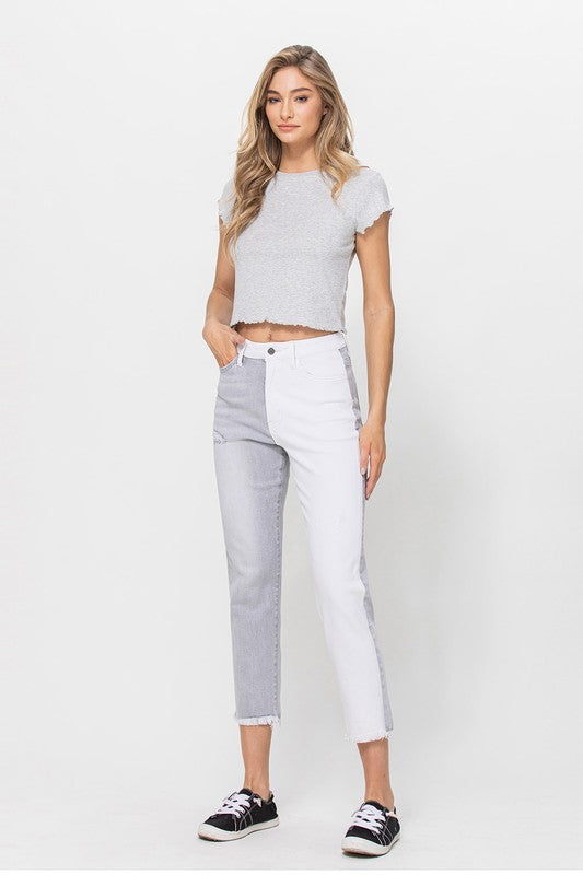 Invincible Super High Stretch Colorblock Jeans by Flying Monkey