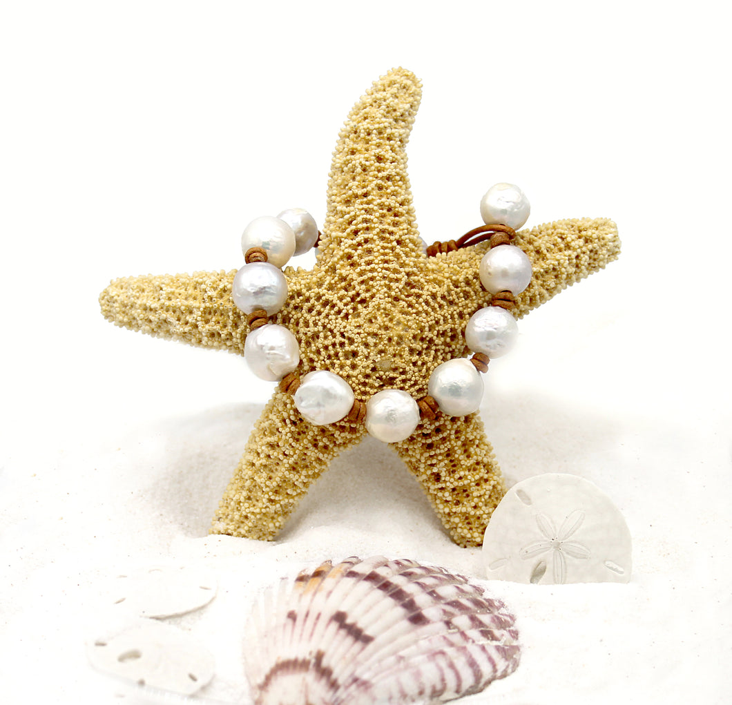 HC Handmade Freshwater White Pearl Bracelet - Single