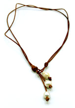 Load image into Gallery viewer, HC Three Cluster Drop White Freshwater Pearl Necklace
