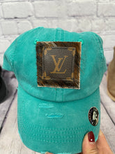 Load image into Gallery viewer, HC  Repurposed LV Brown Cowhide Messy-Bun Hat
