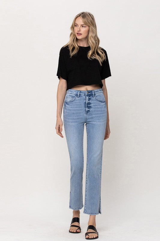 Have Mercy Super HR Straight Crop W/Side Slit by Vervet